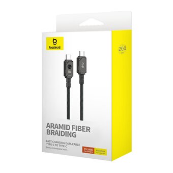  Дата-кабель Baseus Unbreakable (P10355800111-01) Fast Charging Type-C to Type-C 100W 2m Cluster Black 