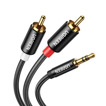  Кабель UGREEN AV116 10749 3.5mm Male to 2RCA Male Cable 1m Black 