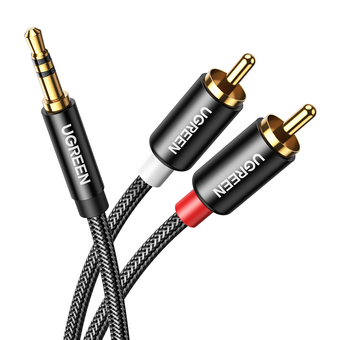  Кабель UGREEN AV116 10749 3.5mm Male to 2RCA Male Cable 1m Black 