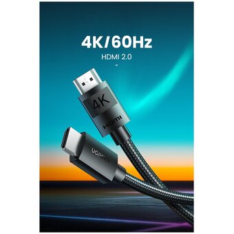  Кабель UGREEN HD119 40102 4K HDMI Cable Male to Male Braided 3m Black 