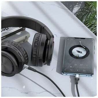 Аудио-адаптер HOCO UPA22 Type-C silicone digital audio conversion cable черный 