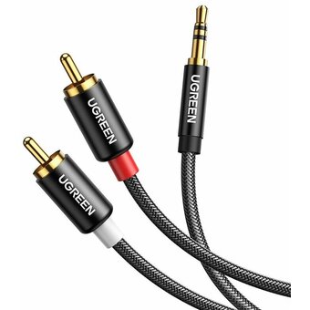  Кабель UGREEN AV116 10584 3.5mm Male to 2RCA Male Cable 2m Black 