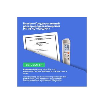  pH-метр Testo 206-pH1 (0563 2061) карманный 