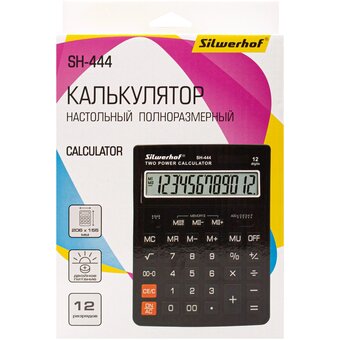  Калькулятор настольный Silwerhof SH-444 черный 