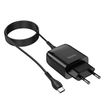  СЗУ HOCO C72Q Gloriou, 1USB, QC3.0 + Type-C (черный) 