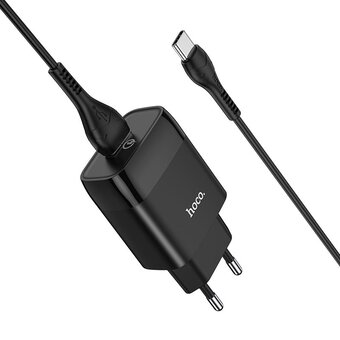  СЗУ HOCO C72Q Gloriou, 1USB, QC3.0 + Type-C (черный) 
