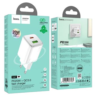  СЗУ HOCO N41 Almighty PD20W+QC3.0 белый 