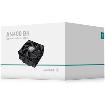  Кулер DEEPCOOL AN400 BK, Black LGA1700/1200/115X/AM5/AM4 низкопрофильный 52,5 mm (TDP 150W, PWM, Fan 120mm, 4 тепл. трубок, Copper Base) 