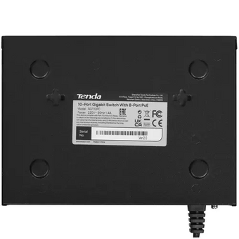  Коммутатор неуправляемый PoE Tenda SG110PC 10 портов, 10x1Гбит/с, PoE 8х30Вт, 2хUplink, настольный 