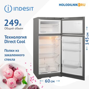 Холодильник Indesit TIA 14 G серебристый 