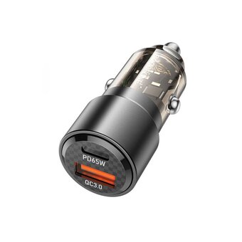  АЗУ BOROFONE BZ20A Smart 83W dual port PD65W+QC3.0 car charger черный 