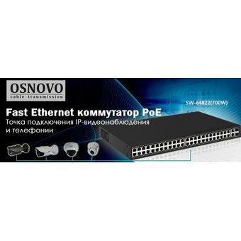  Коммутатор Osnovo SW-64822(700W) 