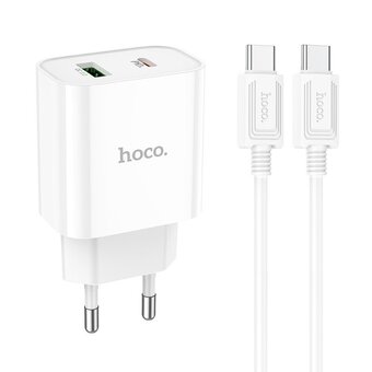  СЗУ HOCO C80A Plus Rapido PD20W+QC3.0 Type-C + Type-C (белый) 