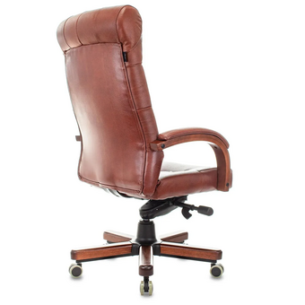  Кресло руководителя Бюрократ T-9928WALNUT светло-коричневый Leather Eichel кожа крестов. металл/дерево 