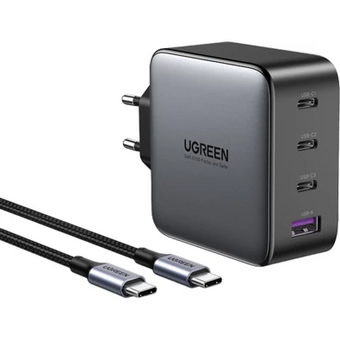  СЗУ Ugreen CD226 (90575) USB-A+3*USB-C 100W GaN Fast Charger with 100W USB-C Cable space gray 