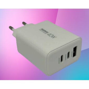  СЗУ REMAX RP-U123 Kiddy 40W 1A+2C Fast Charger белый 