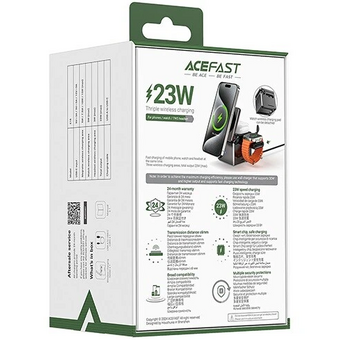  СЗУ ACEFAST E18 Rubik's Cube 3-in-1 wireless charging holder metal gray 