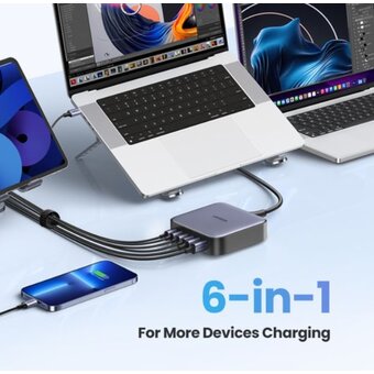  СЗУ Ugreen CD271 (40914) GaN 200W Desktop Charger 6-Port 