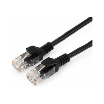  Патч-корд Cablexpert PP12-5M/BK UTP5e, 5 м, литой, многожильный, биметалл CCA, 26AWG, PVC, чёрный 