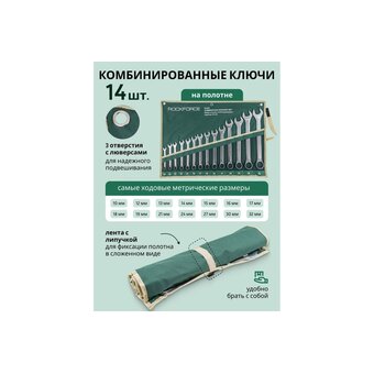  Набор ключей комбинированных Rockforce RF-5141P(905) 14 предметов 