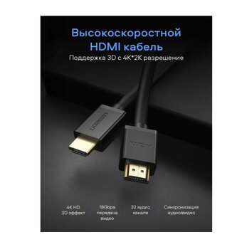  Кабель UGREEN HD104 10178 HDMI Cable 8m Black 