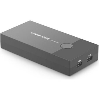 Переключатель UGREEN 30357 2-Port USB KVM Switch Box ABS Case Black 