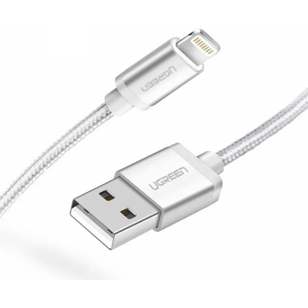  Кабель UGREEN US199 60163 Lightning to USB-A 2.0 Cable 2m Silver 