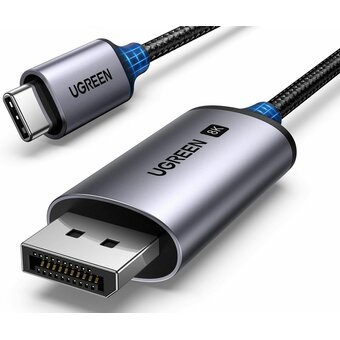  Кабель UGREEN CM556 (25158) USB-C To DP Cable(8K) 2M Silver 