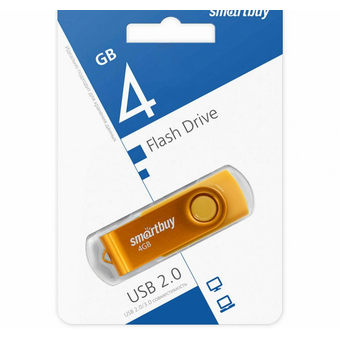  USB-флешка SMARTBUY SB004GB2TWY UFD 2.0 004GB Twist Yellow 