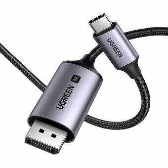  Кабель UGREEN CM556 (25158) USB-C To DP Cable(8K) 2M Silver 
