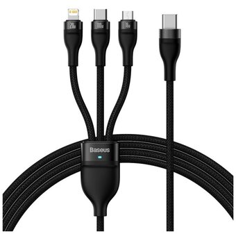  Кабель Baseus Flash Ⅱ(CASS030201) One-for-three Fast Charging Type-C to M+L+C 100W 1.5m Black 