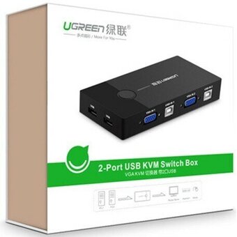  Переключатель UGREEN 30357 2-Port USB KVM Switch Box ABS Case Black 