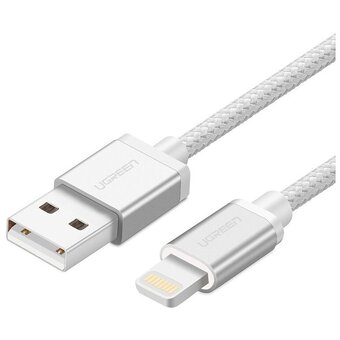  Кабель UGREEN US199 60163 Lightning to USB-A 2.0 Cable 2m Silver 