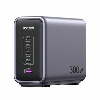  Зарядное устройство Ugreen CD333 (90903B) Nexode 300W 5-Port PD GaN Fast Charger EU Gray 