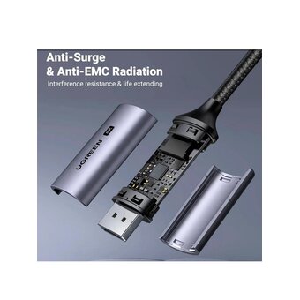  Кабель UGREEN CM556 (25158) USB-C To DP Cable(8K) 2M Silver 