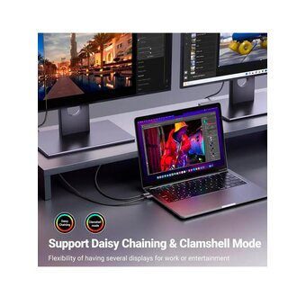  Кабель UGREEN CM556 (25158) USB-C To DP Cable(8K) 2M Silver 