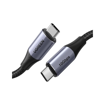  Кабель UGREEN US355 80150 USB-C 3.1 M/M Gen2 5A Cable with Braided 1m Black 