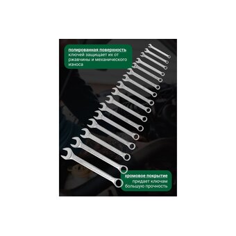  Набор ключей комбинированных Rockforce RF-5161MP(54740) 16пр. 6-19, 22, 24мм 