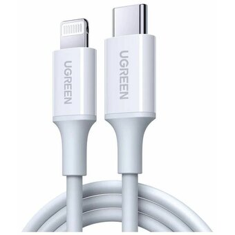  Кабель UGREEN US171 60749 USB-C to Lightning Cable M/M Nickel Plating ABS Shell 2m White 