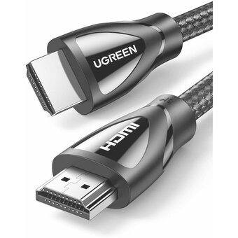 Кабель UGREEN HD140 80405 HDMI 2.1 Male To Male Cable 8K Braided Cable 5m Black 