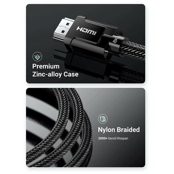  Кабель UGREEN HD135 70320 8K HDMI 2.1 Male To Male Cable 1.5m Gray 