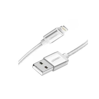  Кабель UGREEN US199 60162 Lightning to USB-A 2.0 Cable 1.5m Silver 