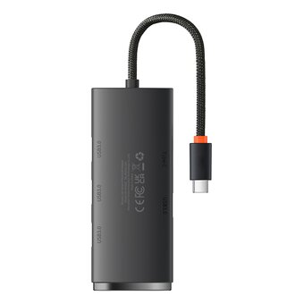  Адаптер/переходник Baseus Lite (WKQX030301) 4-Port Type-C HUB Adapter (Type-C to USB 3.0*4) 25cm Black 