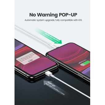  Кабель UGREEN US155 80315 USB-A Male to Lightning Male Cable Nickel Plating ABS Shell 1.5m White 