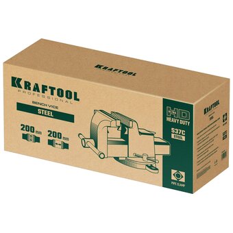  Тиски слесарные KRAFTOOL Steel 32701-200 стальные 200 мм 