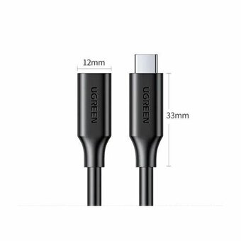  Кабель UGREEN US353 10387 USB-C/M to USB-C/F Gen2 5A Extension Cable 10Gbps 1m Black 