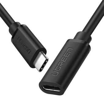  Кабель UGREEN US353 10387 USB-C/M to USB-C/F Gen2 5A Extension Cable 10Gbps 1m Black 