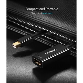  Конвертер UGREEN MD112 40360 Mini DP to HDMI Female Converter 4K Black 