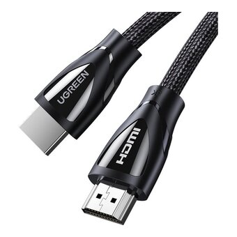  Кабель UGREEN HD140 80404 HDMI 2.1 Male To Male Cable 8K Braided Cable 3m Black 