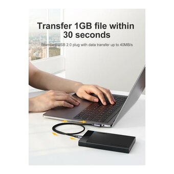  Кабель UGREEN US255 80714 USB-C 2.0 Male to Angled 90° USB-C 2.0 Male 3A Data Cable 3m Gray/Black 